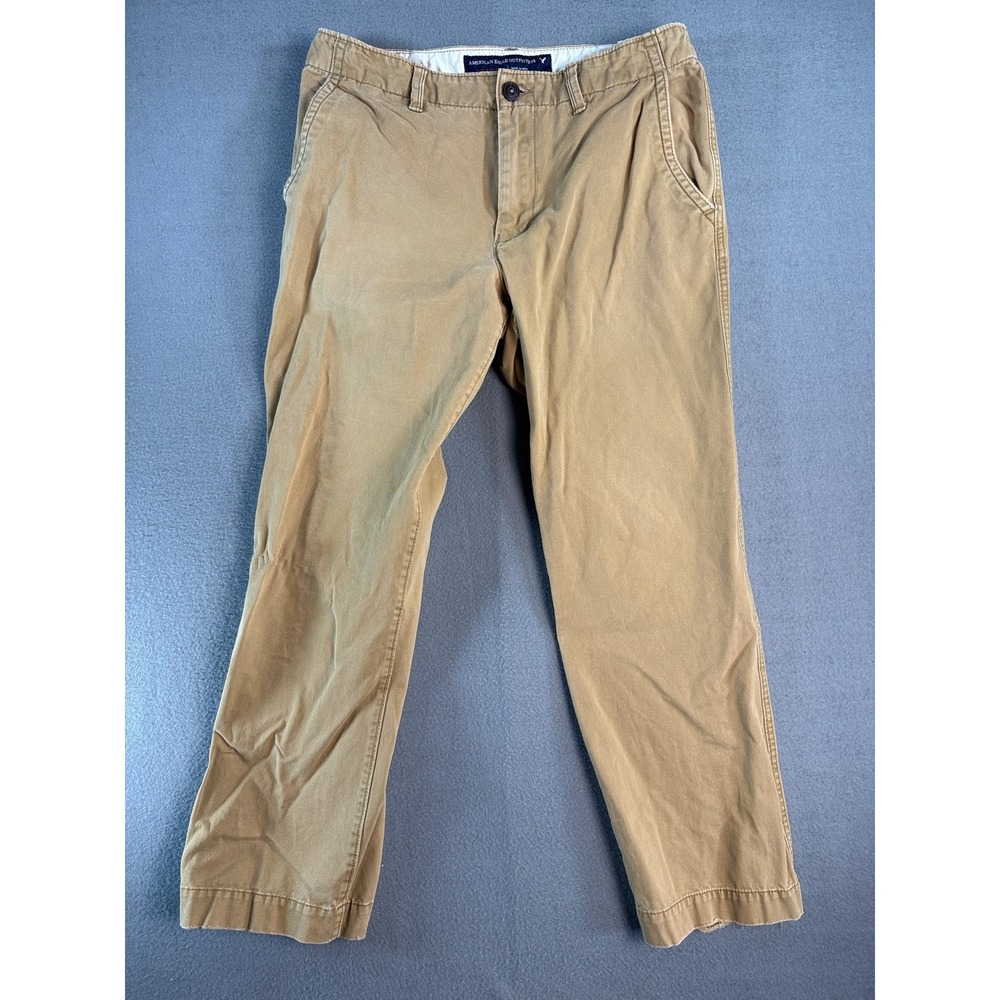 American Eagle Outfitters Pants Mens 34x30 Beige Relaxed Pleated Chino Y2K